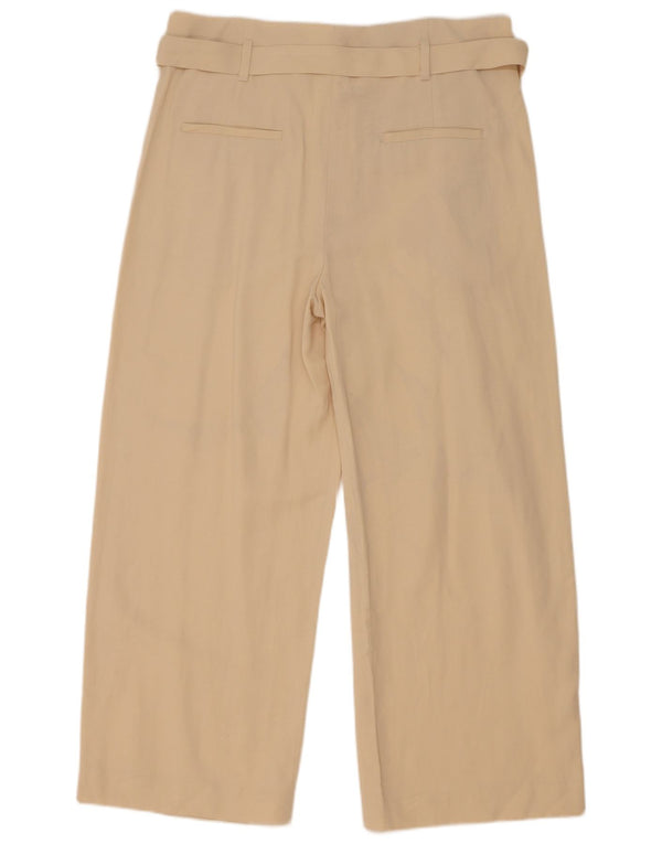 Zara Womens High Waist Pegged Chino Trousers Large W30 L27 Beige Polyester