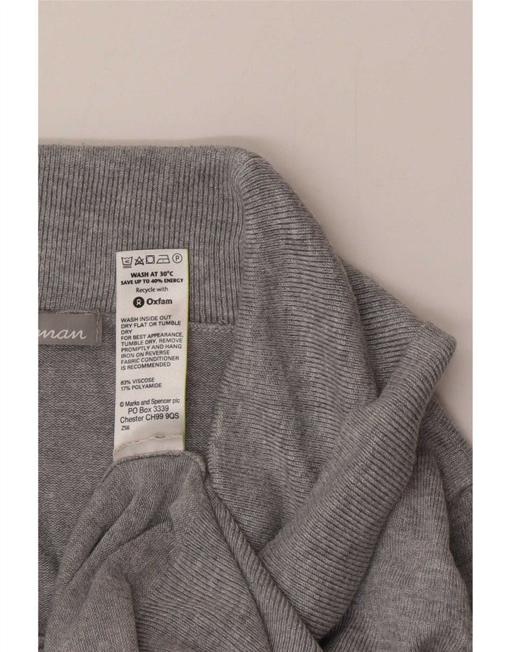 Marks & Spencer Womens Roll Neck Jumper Sweater UK 12 Medium Grey Viscose