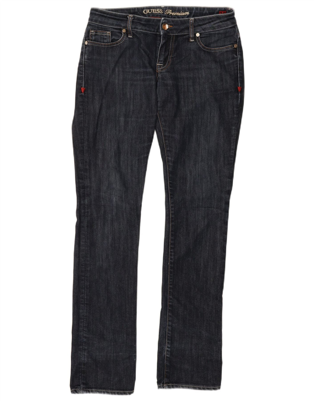 GUESS Womens Slim Jeans W30 L32 Navy Blue Cotton