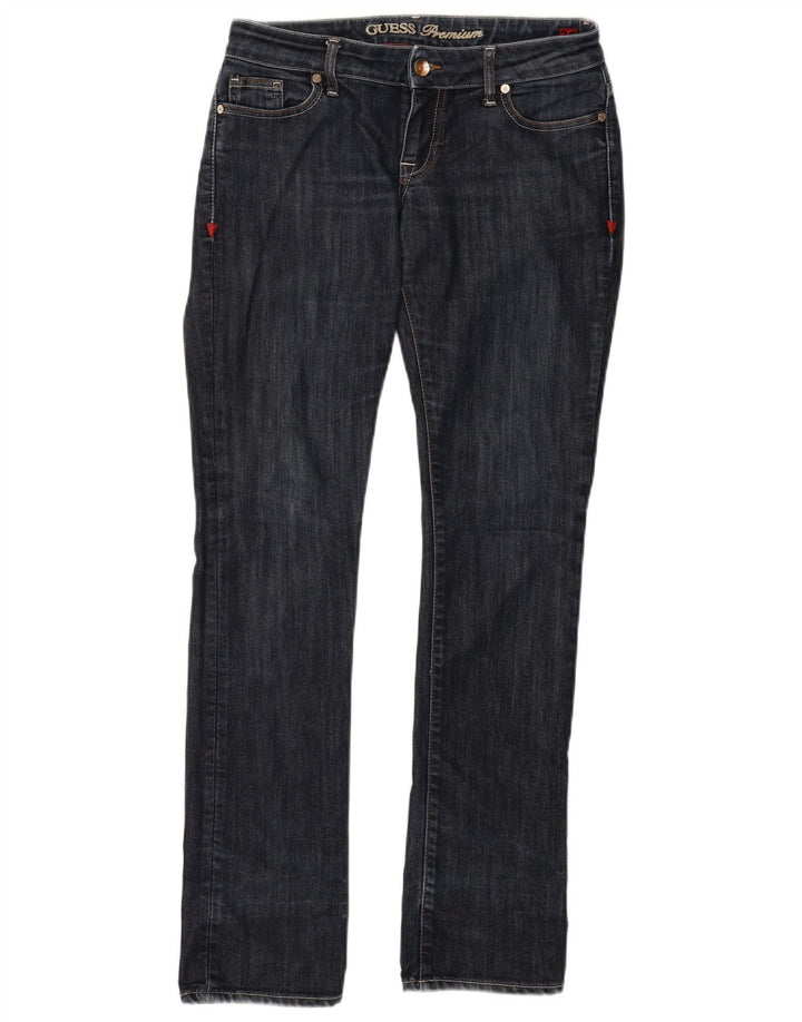 GUESS Womens Slim Jeans W30 L32 Navy Blue Cotton