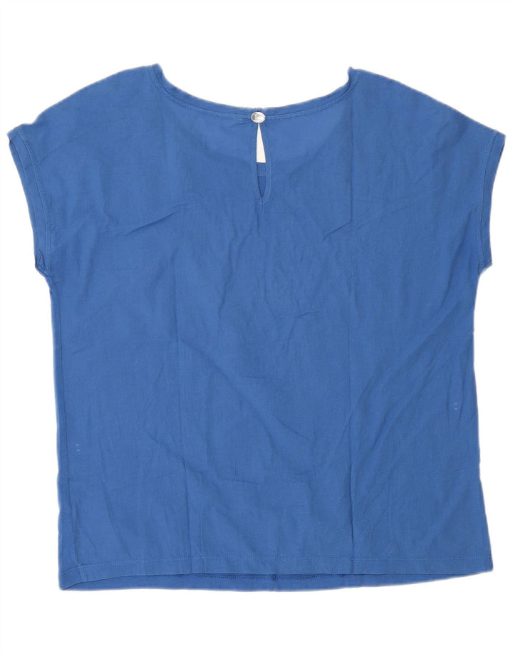 Benetton Womens Blouse Top UK 16 Large Blue
