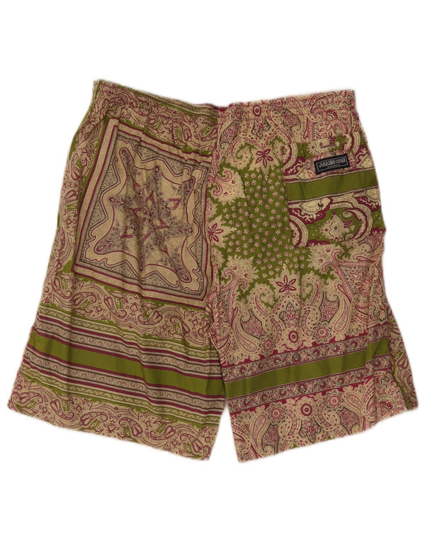 Allen Cox Mens Swimming Shorts 2XL Green Paisley Cotton