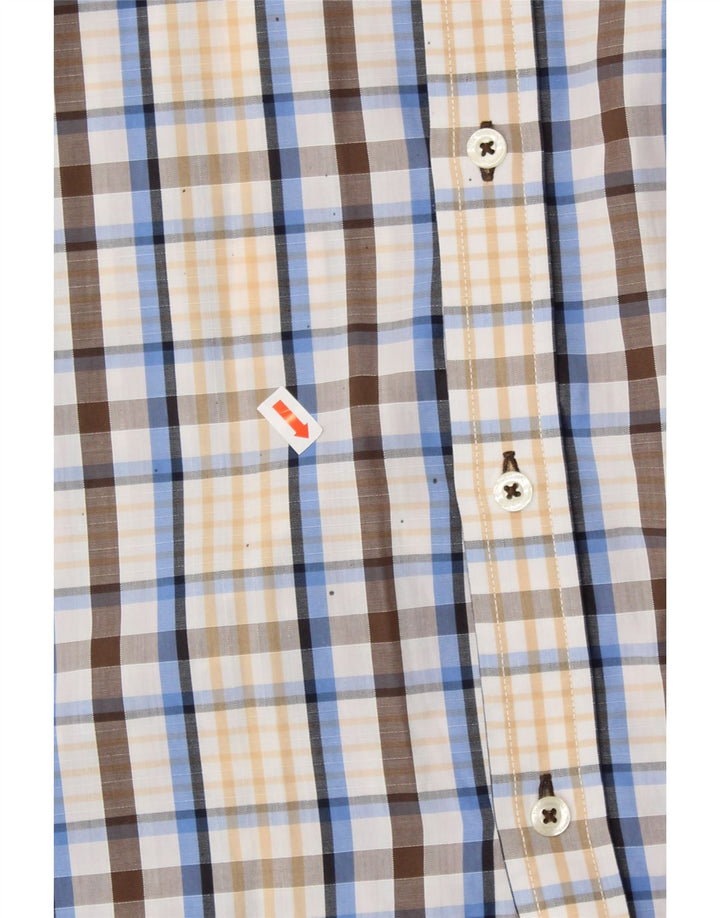 BEN SHERMAN Mens Short Sleeve Shirt Large Multicoloured Check Cotton