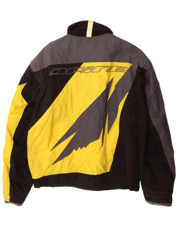 Dainese Mens Moto Racer Biker Jacket UK 38 Medium Yellow Colourblock Nylon