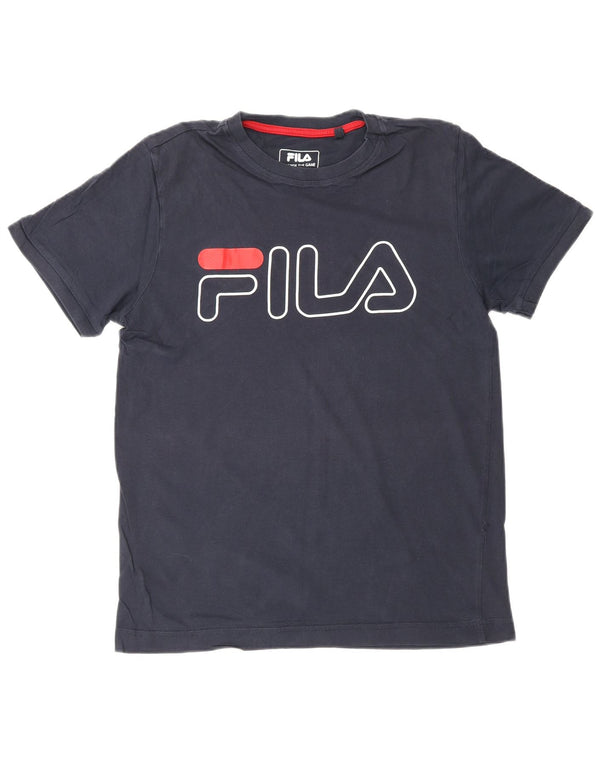 FILA Mens Graphic T-Shirt Top Small Navy Blue
