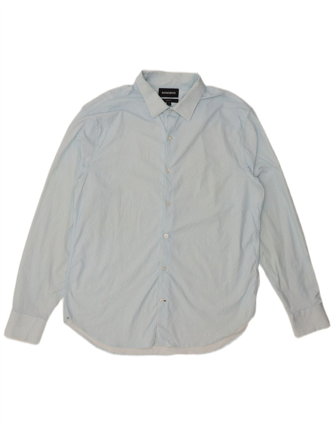 BONOBOS Mens Athletic Fit  Shirt Large Blue Spotted Nylon