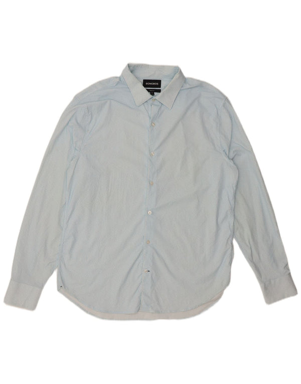 BONOBOS Mens Athletic Fit  Shirt Large Blue Spotted Nylon