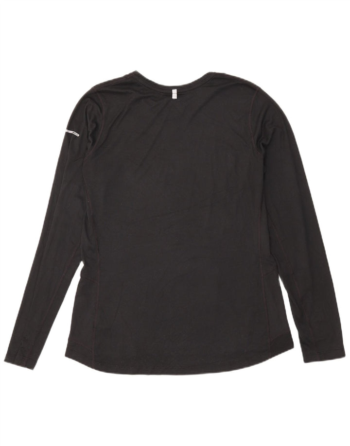 Nike Womens Dri Fit Top Long Sleeve UK 16 Large Black Polyester