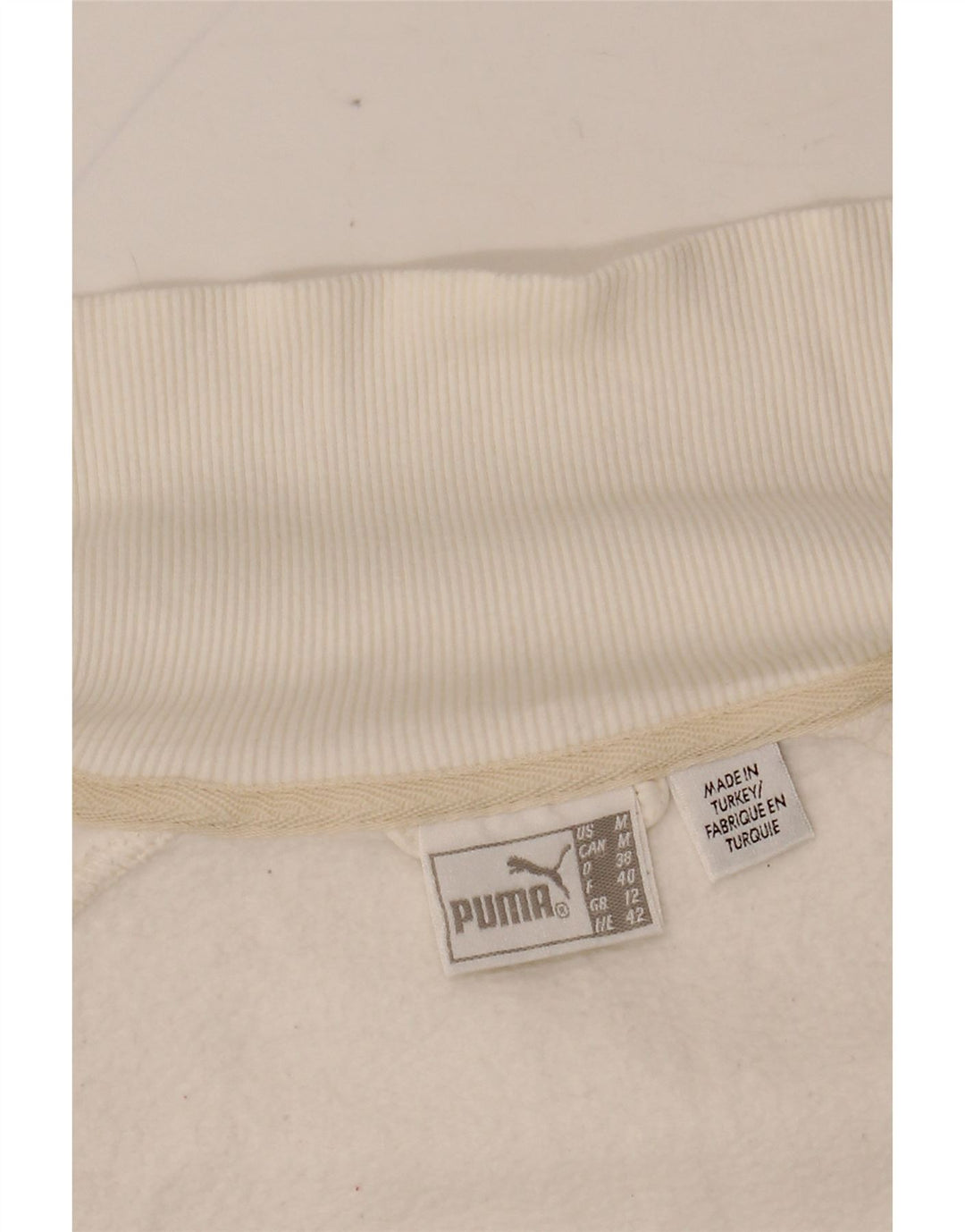 PUMA Womens Graphic Tracksuit Top Jacket UK 14 Medium White