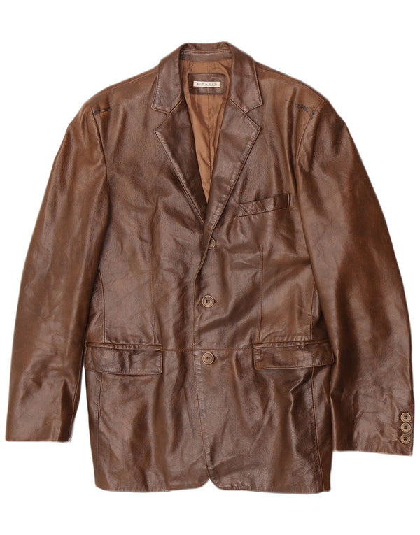 Vintage Mens Leather Jacket UK 36 Small Brown Classic