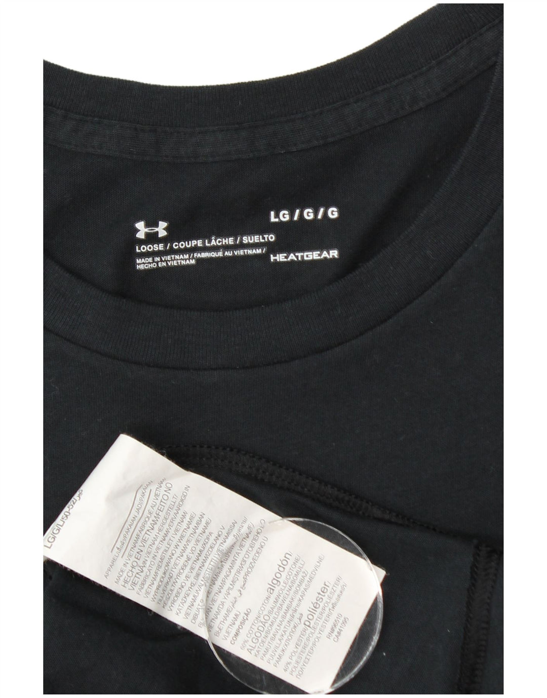 UNDER ARMOUR Mens Heat Gear T-Shirt Top Large Black Cotton