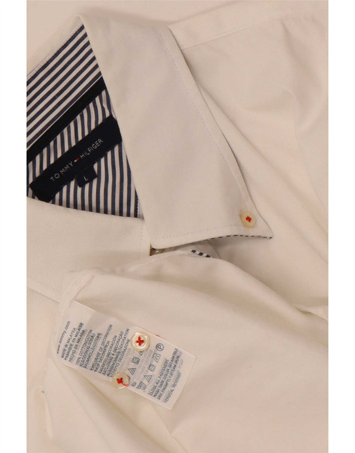 Tommy Hilfiger Mens Shirt Large White Cotton