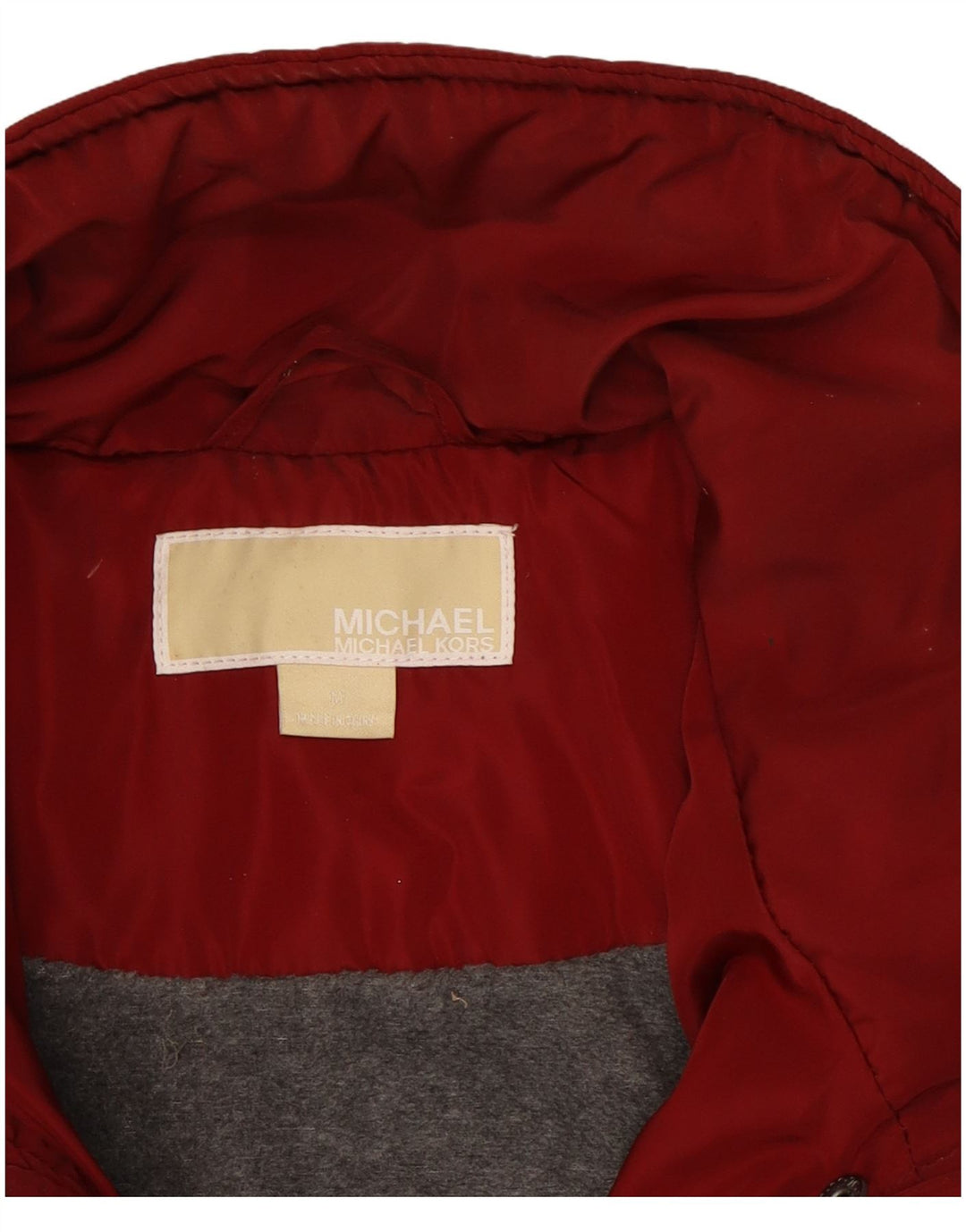 MICHAEL KORS Womens Military Quilted Jacket UK 14 Medium Red