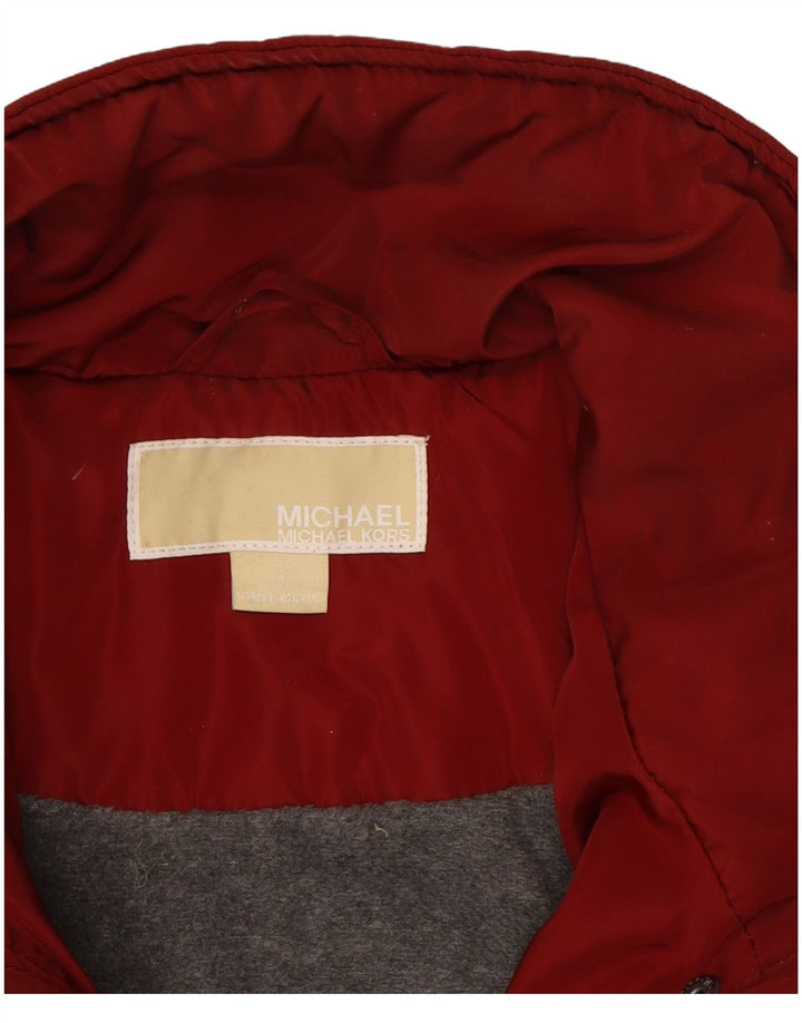 MICHAEL KORS Womens Military Quilted Jacket UK 14 Medium Red