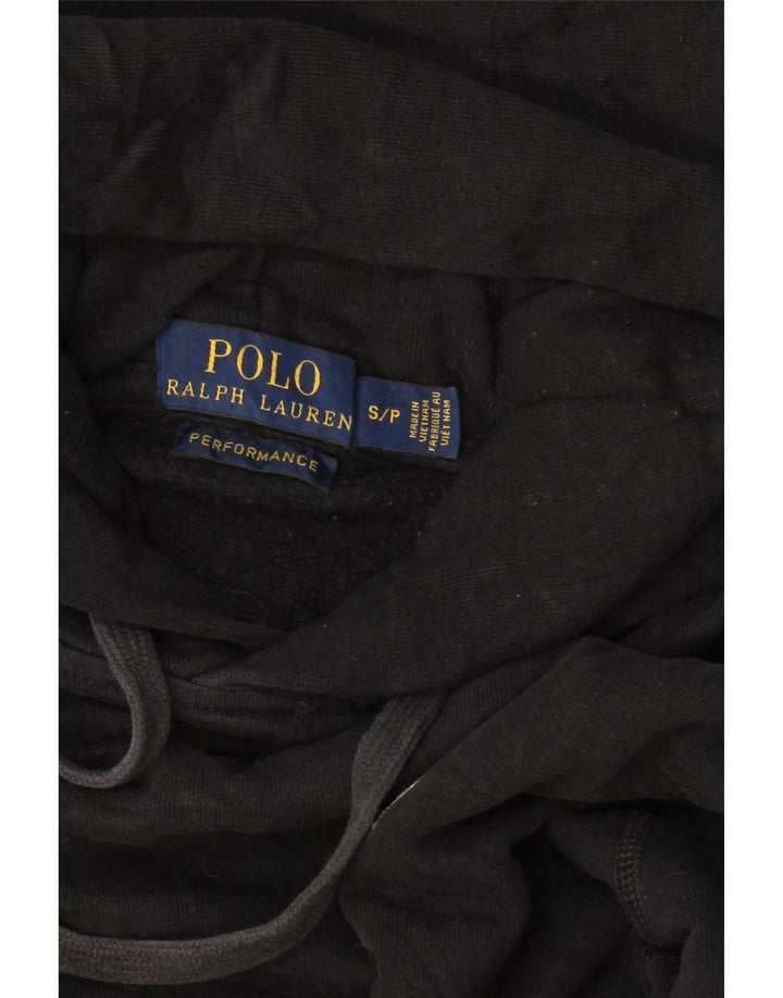 POLO RALPH LAUREN Womens Oversized Hoodie Jumper UK 10 Small Black