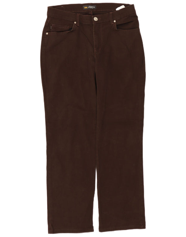 LEE Womens Mid Rise Relaxed Fit Casual Trousers US 8 Medium W30 L28 Brown