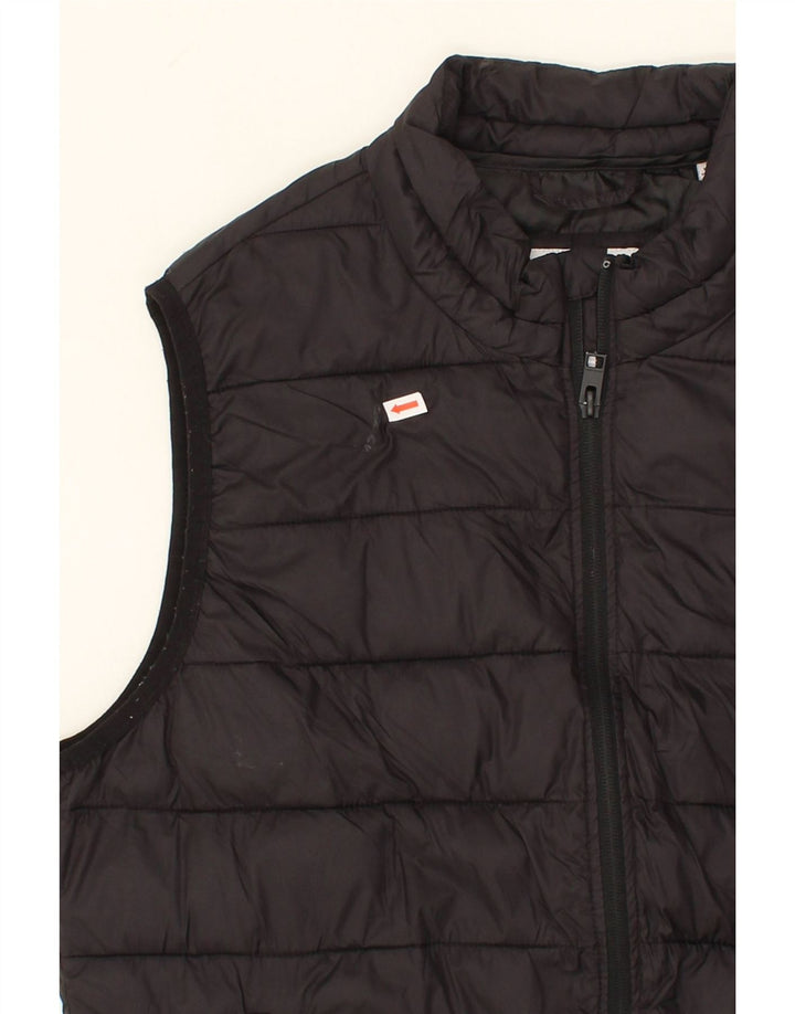 JACK & JONES Mens Padded Gilet UK 38 Medium Black Vintage Jack & Jones and Second-Hand Jack & Jones from Messina Hembry 