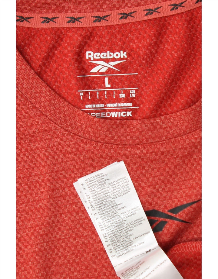 Reebok Mens T-Shirt Top Large Red Polyester