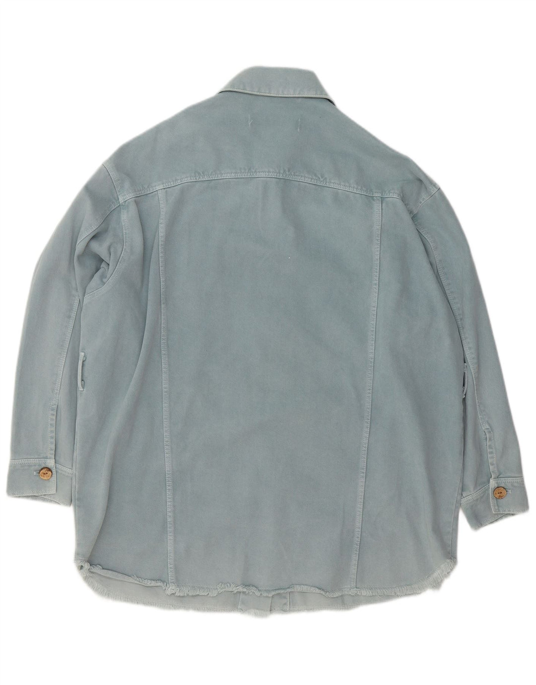 ZARA Womens Oversized Utility Jacket UK 16 Large Blue Cotton