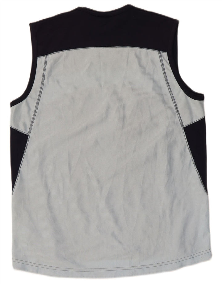 Adidas Mens Vest Top Medium Navy Blue Colourblock Polyester