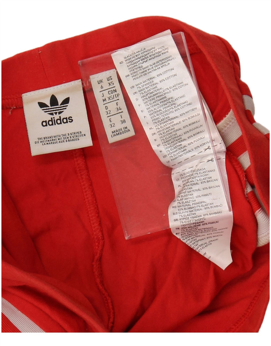ADIDAS Womens Leggings UK 6 XS  Red Cotton