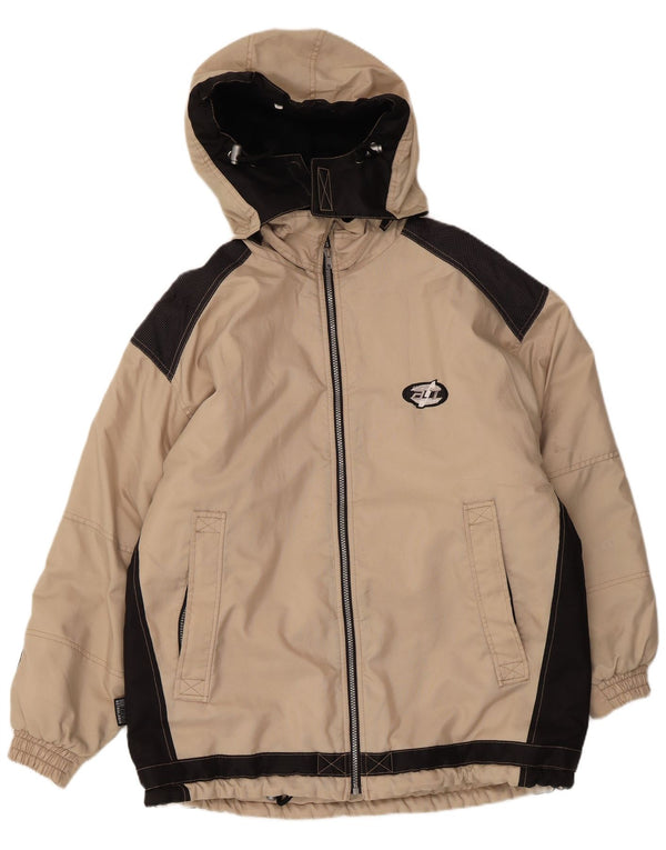 Astrolabio Mens Hooded Windbreaker Jacket UK 46 3XL Beige Colourblock