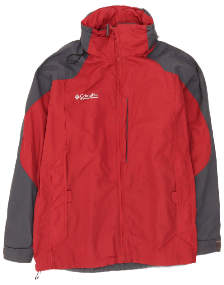 COLUMBIA Mens Loose Fit Windbreaker Jacket UK 40 Large Red Colourblock