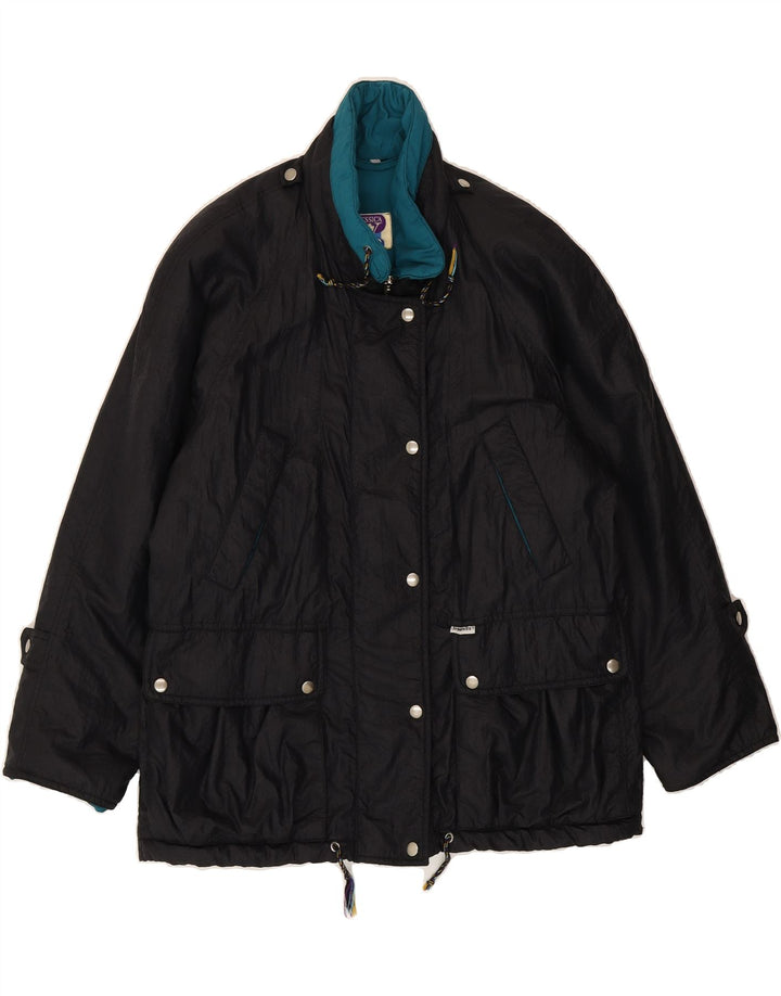 YESSICA Womens Rain Jacket UK 18 XL Black Nylon Vintage Yessica and Second-Hand Yessica from Messina Hembry 