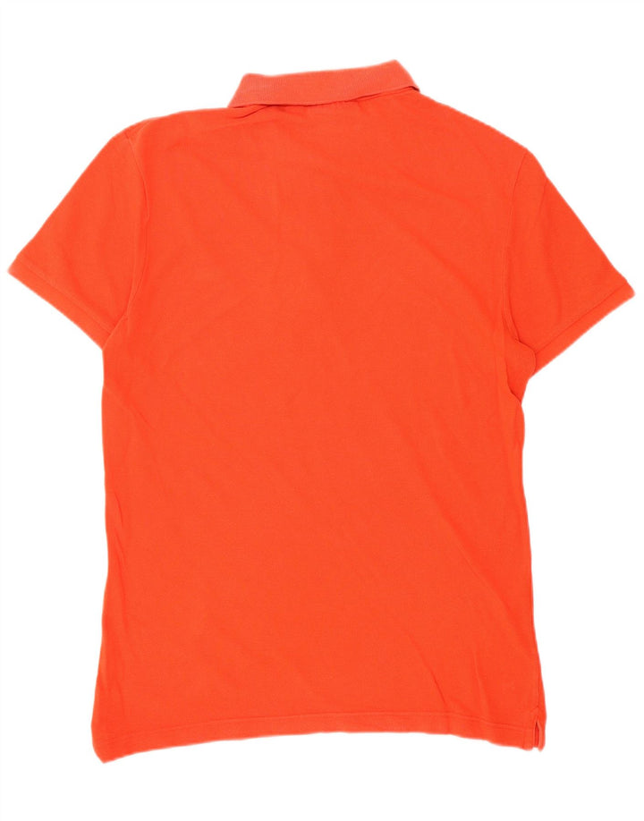 LACOSTE Mens Slim Fit Polo Shirt Size 4 Medium Orange Cotton