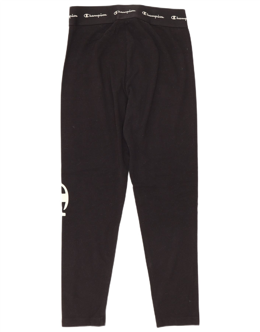 Champion Womens Graphic Leggings UK 12 Medium Black Cotton