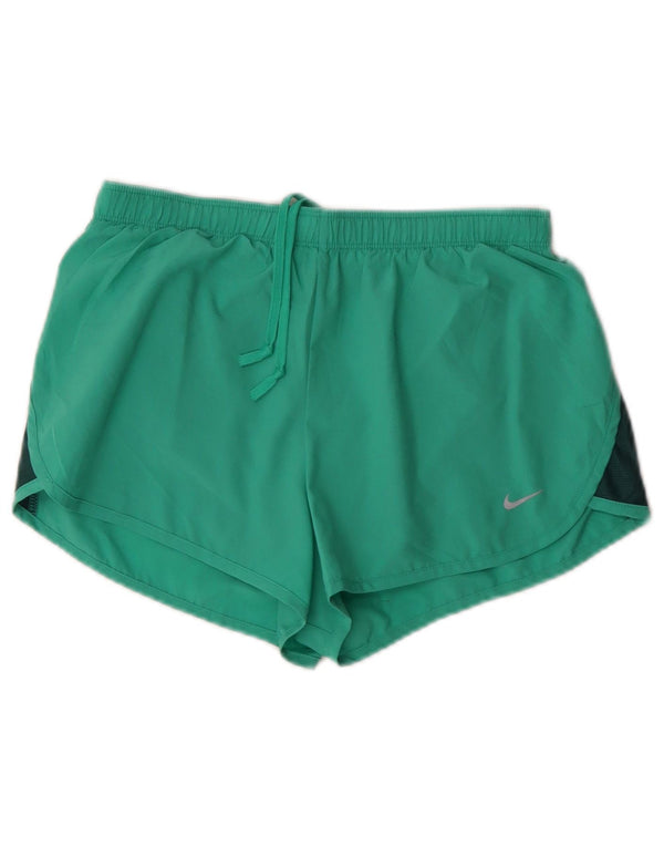 Nike Womens Dri Fit Sport Shorts UK 6 XS  Green Colourblock Polyester