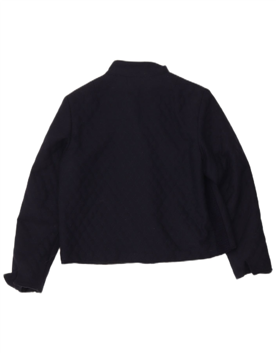 CLEMENTINO Womens 3 Button Quilted Blazer Jacket EU 38 Medium Navy Blue