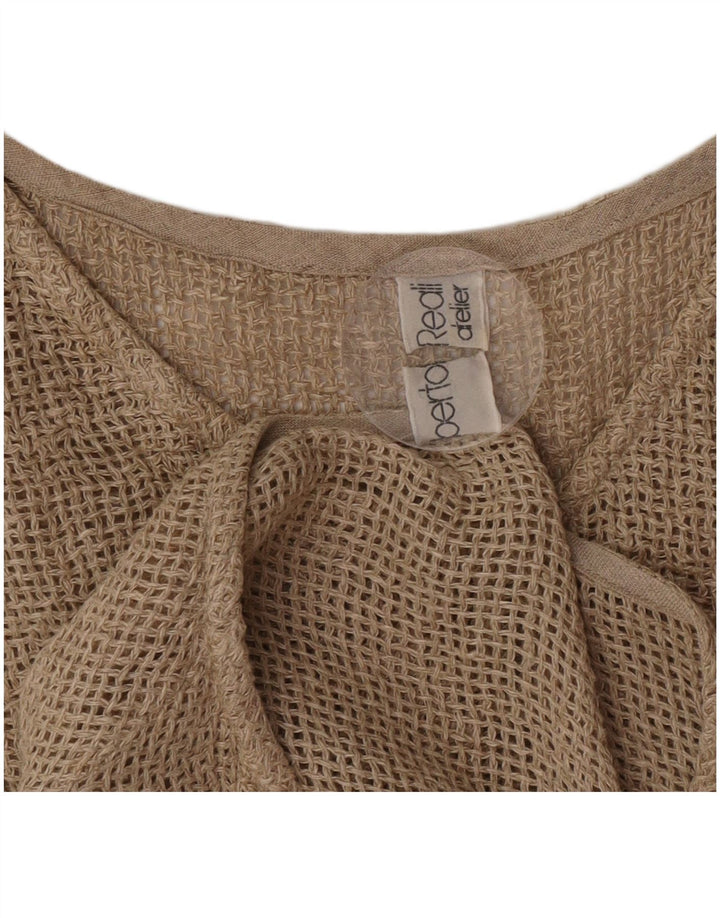 Vintage Womens See Through 1 Button 2 Piece Set UK 12 Medium Beige