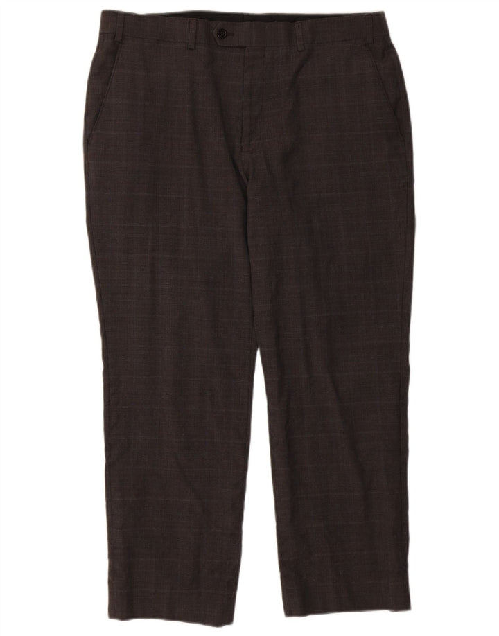 RALPH LAUREN Mens Straight Suit Trousers W36 L26 Grey Check Wool Vintage Ralph Lauren and Second-Hand Ralph Lauren from Messina Hembry 