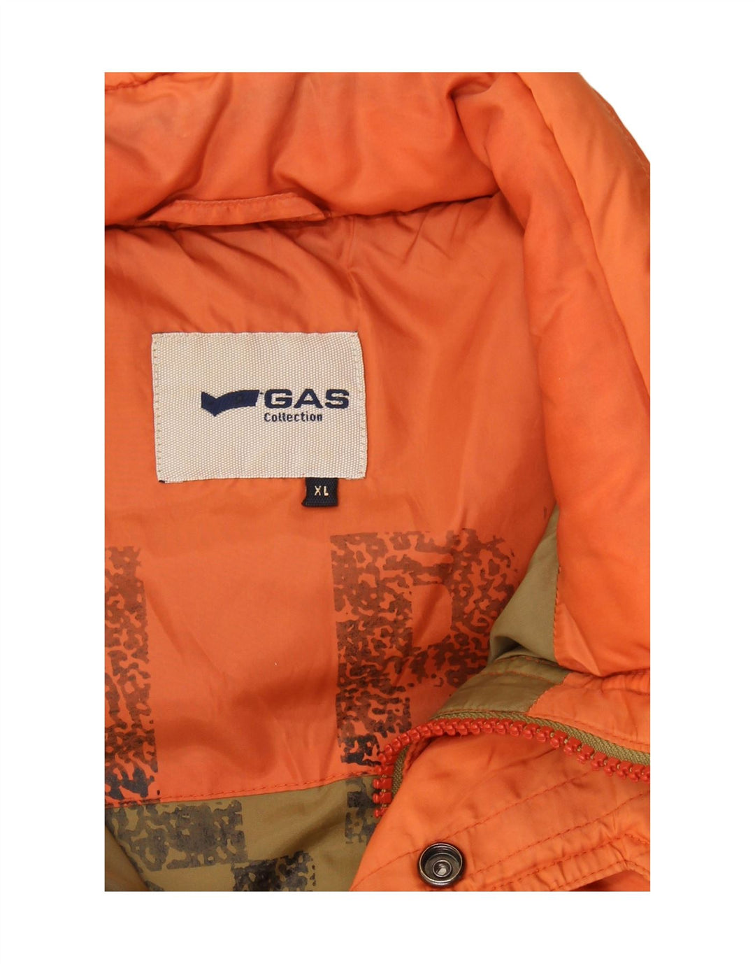 GAS Mens Padded Jacket UK 42 XL Orange Polyamide