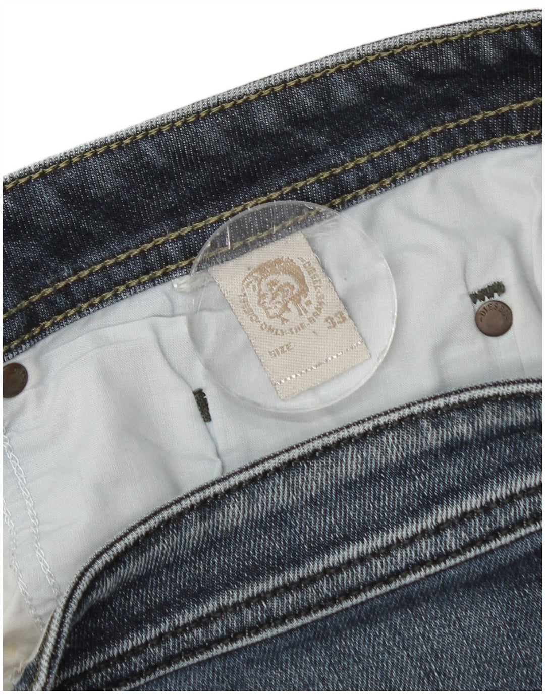 Diesel Mens Distressed Straight Jeans W33 L27 Blue