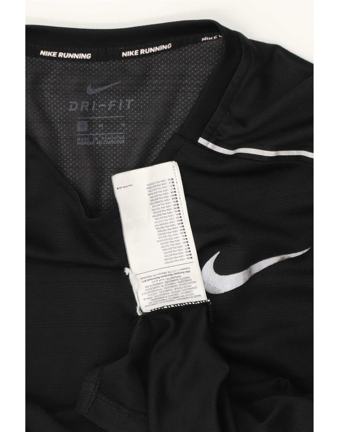 Nike Mens Dri Fit Top Long Sleeve Medium Black Polyester