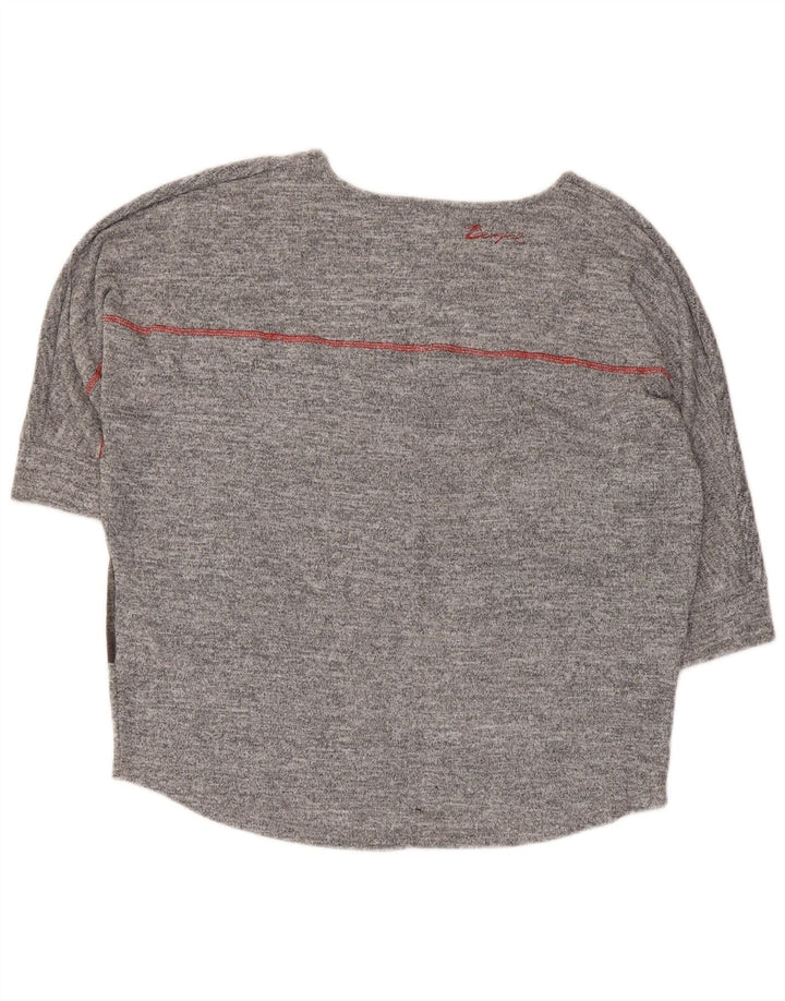 Desigual Womens Graphic Top 3/4 Sleeve UK 14 Medium Grey Geometric