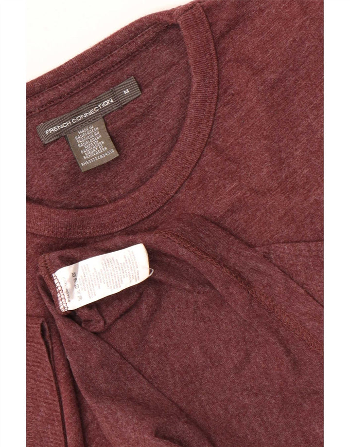 French Connection Mens T-Shirt Top Medium Maroon Flecked Cotton