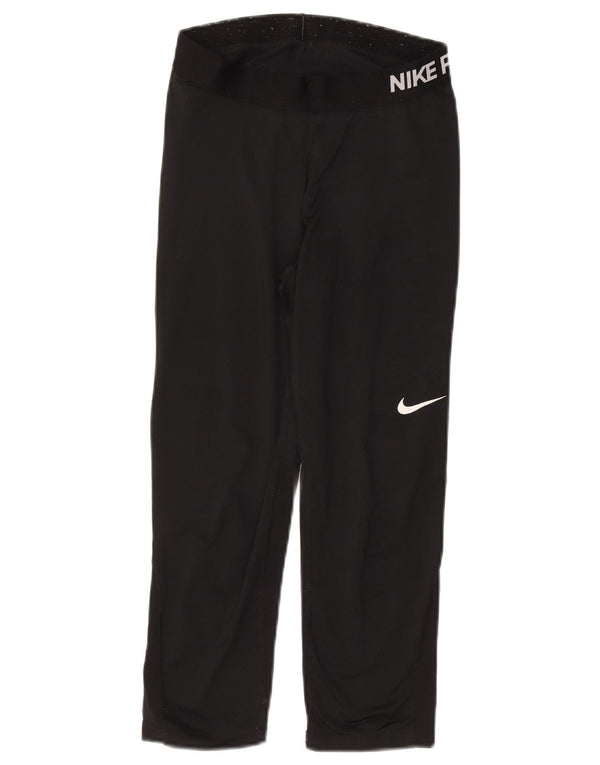 Nike Womens Graphic Tracksuit Trousers UK 12 Medium Black Polyester