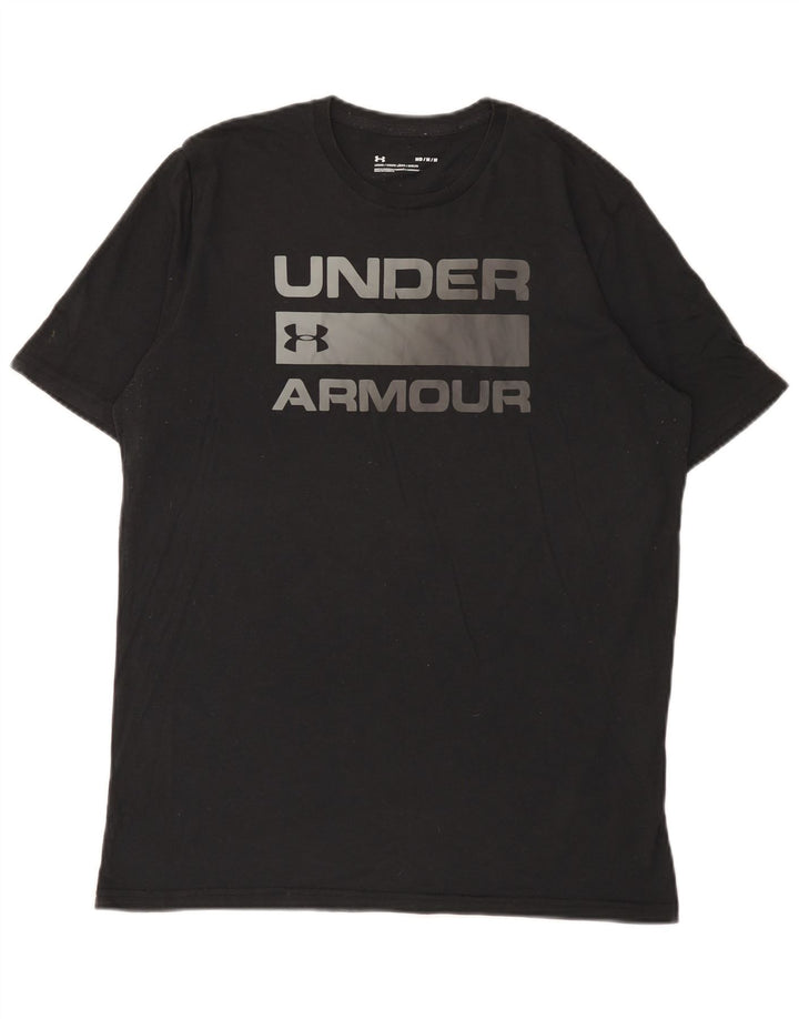 Under Armour Mens Graphic T-Shirt Top Medium Black Cotton
