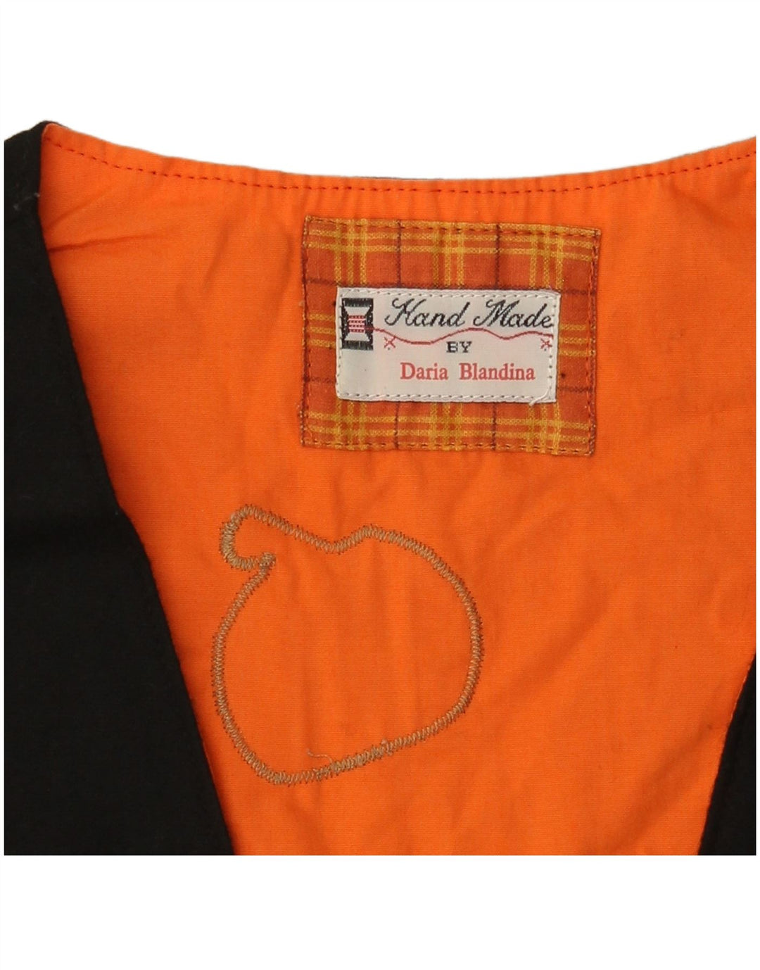 VINTAGE Womens Graphic Waistcoat UK 12 Medium Black