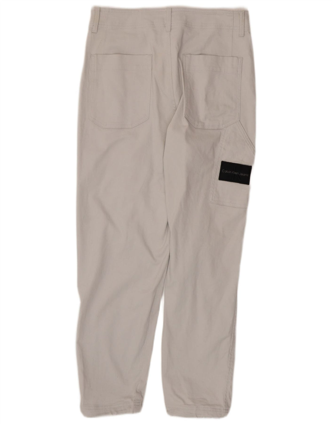 CALVIN KLEIN Mens Joggers Cargo Trousers W30 L28 White Cotton