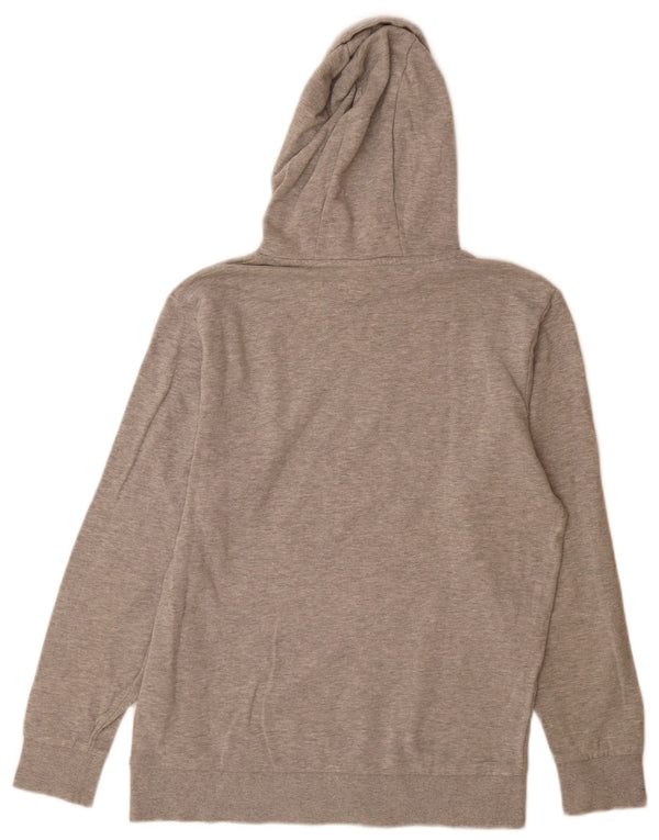 Jack & Jones Mens Graphic Hoodie Jumper Large Grey Colourblock Cotton
