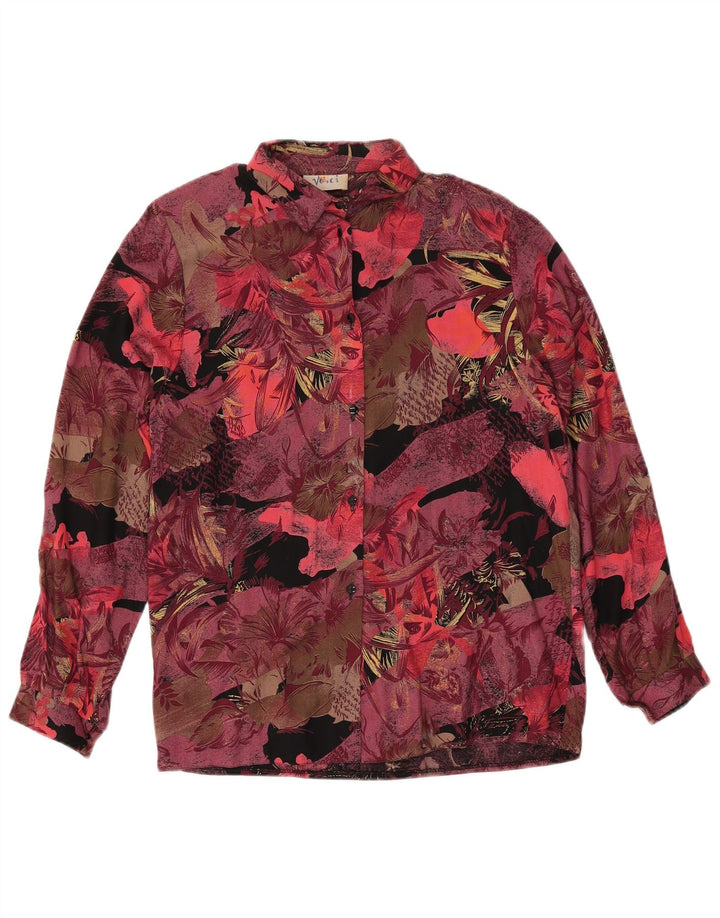 Vintage Womens 2 Piece Skirt Set UK 12 Medium W27 Burgundy Floral Retro