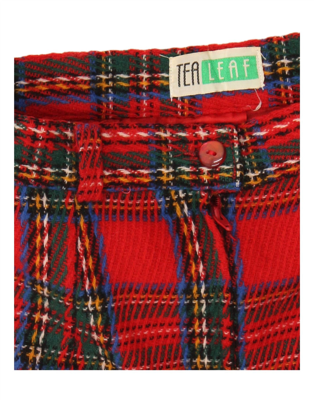 Vintage Womens Pencil Skirt W24 Small Red Plaid