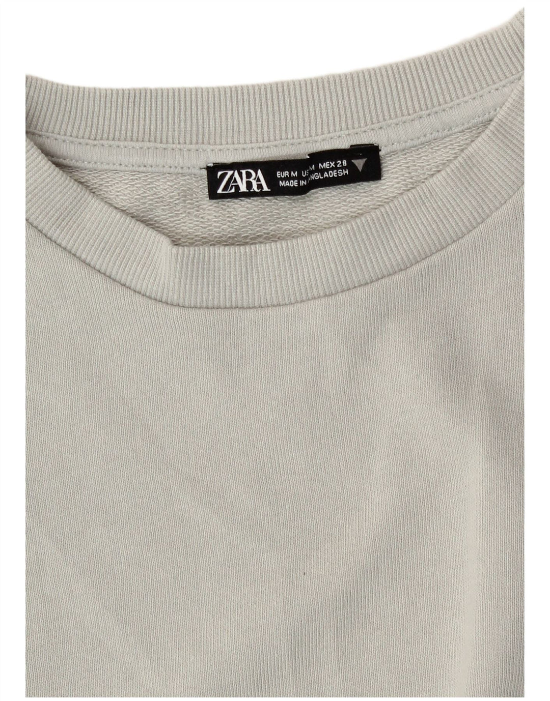 Zara Womens Crop Sweatshirt Jumper UK 14 Medium Grey Cotton