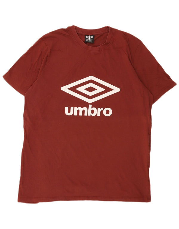 Umbro Mens Graphic T-Shirt Top XL Burgundy Cotton
