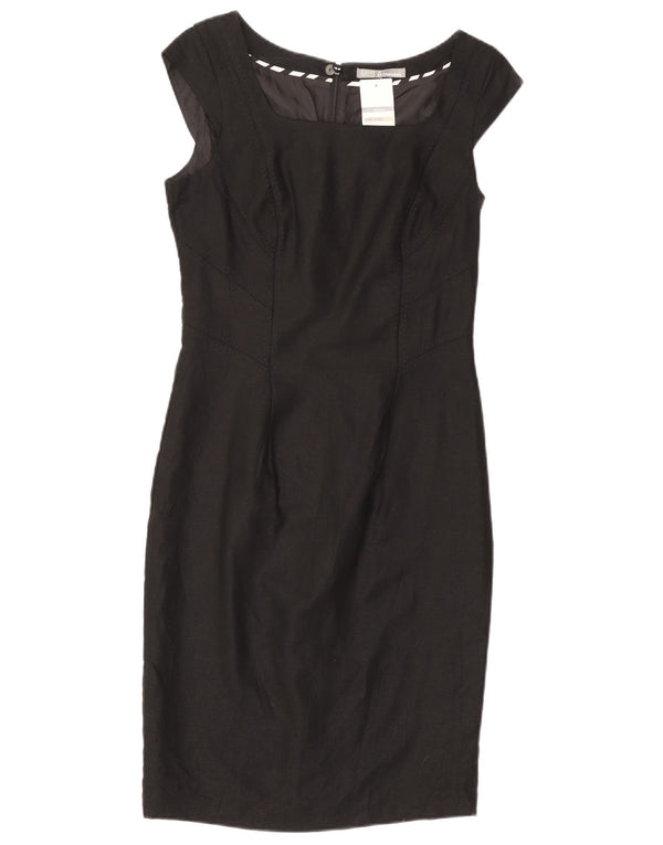 MARKS & SPENCER Womens Sheath Dress UK 8 Small  Black Linen