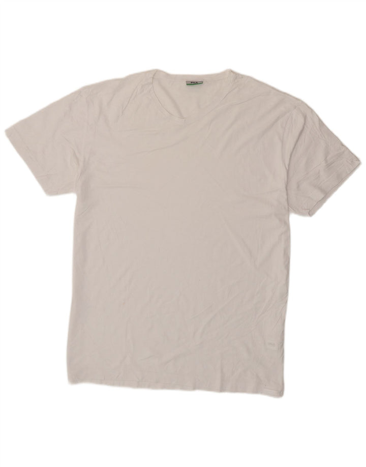 Fila Mens T-Shirt Top 2XL White Cotton